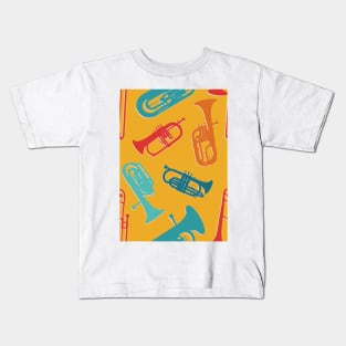 Retro Rainbow Brass Quintet Kids T-Shirt